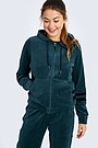 Cotton velour zip-through hoodie 1 | GREEN/ KHAKI / LIME GREEN | Audimas