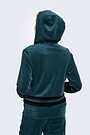 Cotton velour zip-through hoodie 2 | GREEN/ KHAKI / LIME GREEN | Audimas