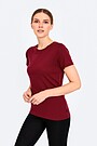 Fine merino wool short sleeve t-shirt 1 | BURGUND | Audimas