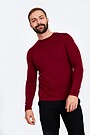 Fine merino wool long sleeve t-shirt 1 | BROWN/BORDEAUX | Audimas