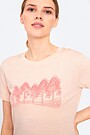Fine merino wool short sleeve t-shirt with print 2 | PINK | Audimas