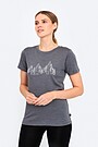 Fine merino wool short sleeve t-shirt with print 1 | GREY/MELANGE | Audimas