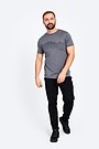 Fine merino wool short sleeve t-shirt with print 4 | GREY/MELANGE | Audimas