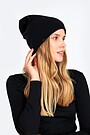 Knitted merino wool hat with cashmere 1 | BLACK | Audimas