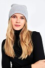 Knitted merino wool hat with cashmere 1 | GREY MELANGE | Audimas