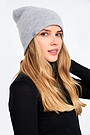 Knitted merino wool hat with cashmere 2 | GREY MELANGE | Audimas