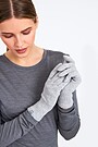 Knitted merino wool gloves with cashmere 1 | GREY MELANGE | Audimas