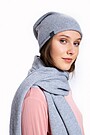 Knitted merino wool hat with cashmere 1 | GREY MELANGE | Audimas
