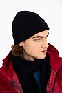 Knitted merino wool hat 2 | BLACK | Audimas