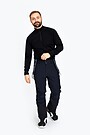 Merino wool blend half-zip jumper 1 | BLACK | Audimas