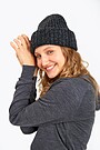 Knitted hat with merino wool 3 | BLACK | Audimas