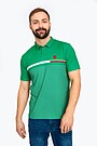 Functional polo tee with print 1 | GREEN/ KHAKI / LIME GREEN | Audimas