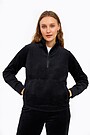 Velour half zip sweatshirt 1 | BLACK | Audimas