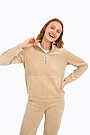Velour half zip sweatshirt 2 | BROWN | Audimas