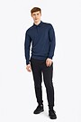 Fine merino wool blend long sleeve polo t-shirt 4 | BLUE | Audimas