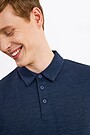 Fine merino wool blend short sleeve polo t-shirt 3 | BLUE | Audimas