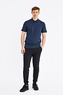 Fine merino wool blend short sleeve polo t-shirt 4 | BLUE | Audimas