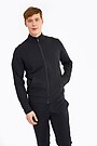 Organic french terry zip through sweatshirt 1 | BLACK | Audimas