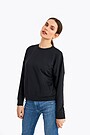 Oversized modal crewneck sweatshirt 1 | BLACK | Audimas