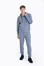 Textured cotton slim fit sweatpants 1 | GREY | Audimas