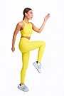 Rib textured high waist tights 1 | YELLOW | Audimas