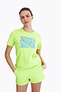 Organic cotton printed t-shirt 1 | GREEN/ KHAKI / LIME GREEN | Audimas