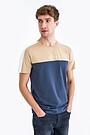 Regular fit colour block t-shirt 1 | BLUE | Audimas