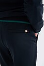 Stretch tapered fit sweatpants with cotton inside 4 | BLACK | Audimas
