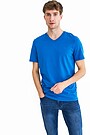 Regular V neck t-shirt 1 | BLUE | Audimas