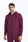 Organic cotton French terry full-zip hoodie 1 | BURGUND | Audimas