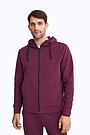 Organic cotton French terry full-zip hoodie 1 | BORDO | Audimas