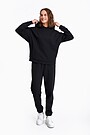 Organic cotton French terry sweatpants 1 | BLACK | Audimas