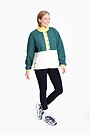 Warm fleece zip-through hoodie 3 | GREEN/ KHAKI / LIME GREEN | Audimas