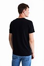 Stretch cotton t-shirt with print 3 | BLACK | Audimas