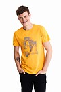 Stretch cotton t-shirt with print 1 | YELLOW/ORANGE | Audimas