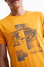 Stretch cotton t-shirt with print 2 | YELLOW/ORANGE | Audimas