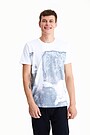 Stretch cotton t-shirt with print 1 | WHITE | Audimas