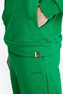 Organic cotton French terry sweatpants 4 | GREEN | Audimas