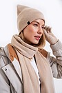 Knitted merino wool scarf with cashmere 3 | BROWN | Audimas