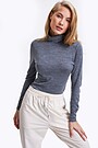 Merino wool roll neck long sleeve top 1 | GREY | Audimas