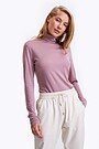 Merino wool roll neck long sleeve top 1 | PINK | Audimas