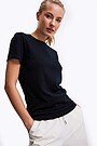 Fine merino wool short sleeve t-shirt 1 | BLACK | Audimas
