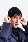 Knitted merino wool hat 1 | BLACK | Audimas