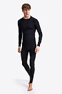 Merino wool rib knit long sleeve base layer top 4 | BLACK | Audimas