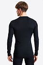Merino wool rib knit long sleeve base layer top 3 | BLACK | Audimas