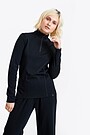 Half zip merino wool sweatshirt 1 | BLACK | Audimas