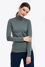 Merino wool long sleeve roll-neck top 1 | GREY/MELANGE | Audimas