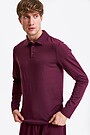 Merino wool long sleeve polo shirt 1 | BORDO | Audimas