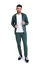 Organic cotton French terry full-zip hoodie 4 | ŽALIA/PILKA | Audimas