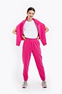 Organic cotton French terry sweatpants 1 | PINK | Audimas